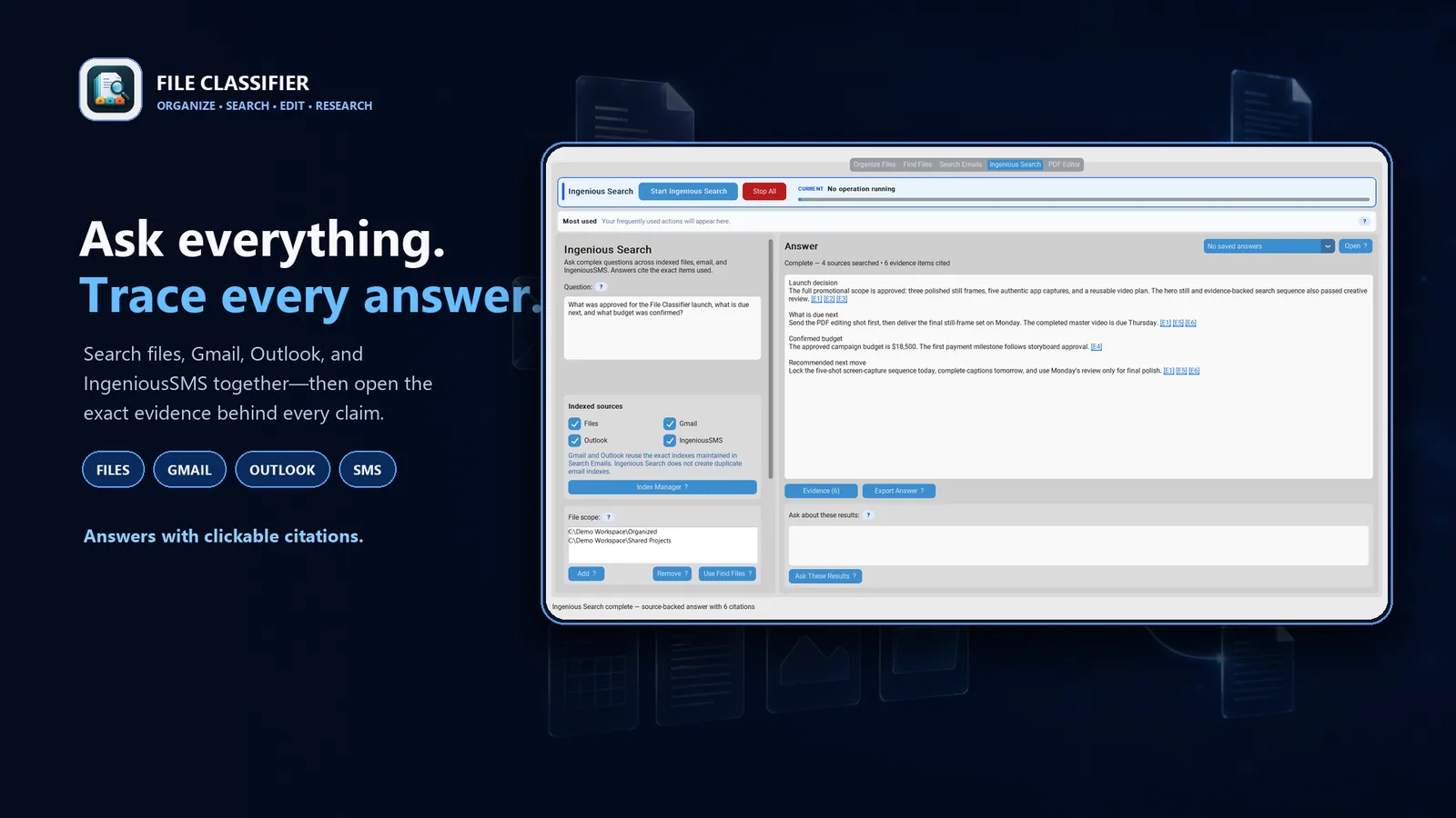 Evidence-backed search concept art for File Classifier