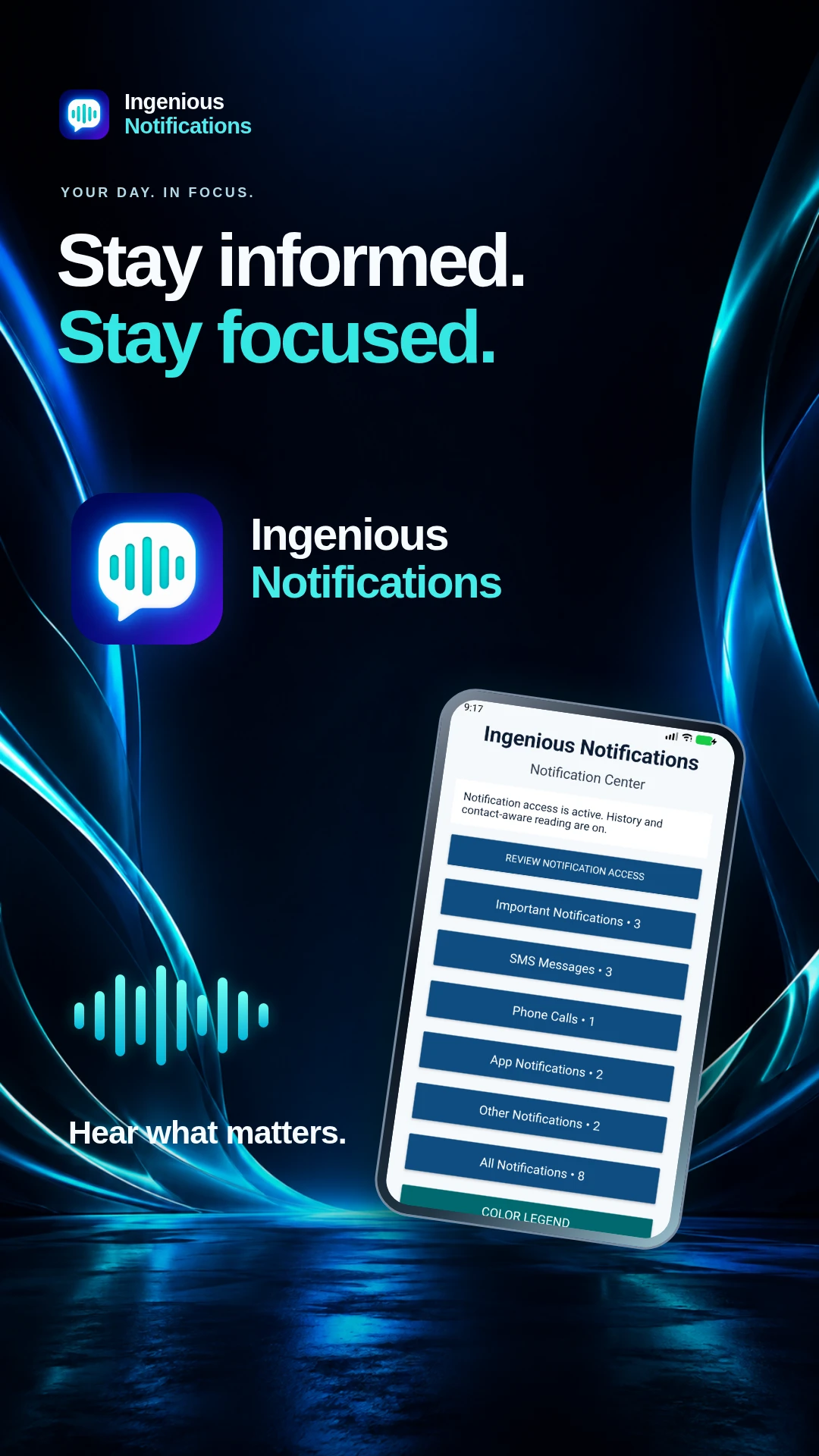 Ingenious Notifications logo beside the current notification dashboard